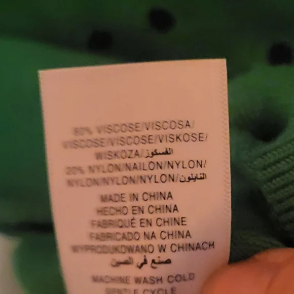 Ellen Tracy Kelly Green & Navy Polka Dot Cardigan Sweater Size Large - Picture 3 of 5